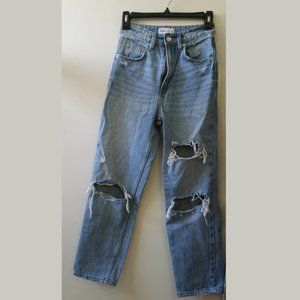Zara Women Blue Ripped Jeans Size 0